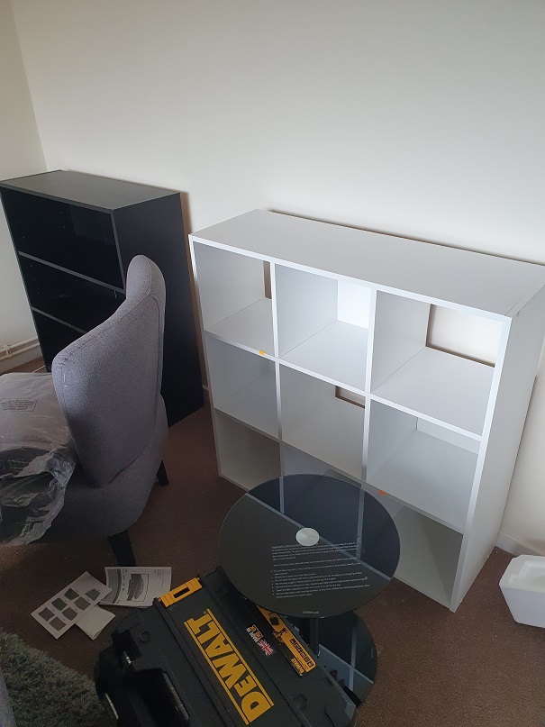 the UK Bookcase from Argos built, Cubes range