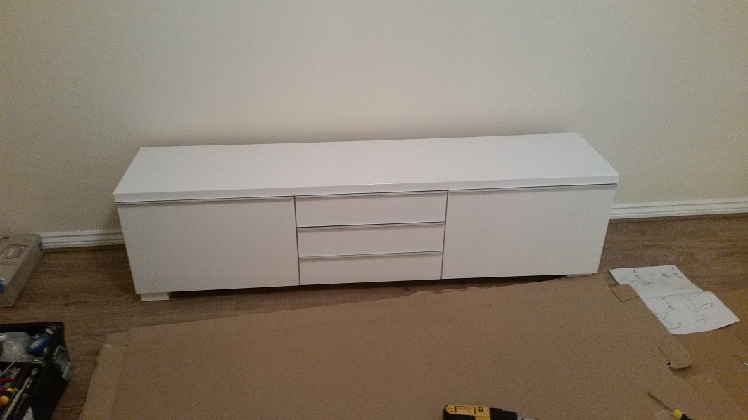 An example of a Besta TV-Stand we constructed in Cheshire sold by Ikea