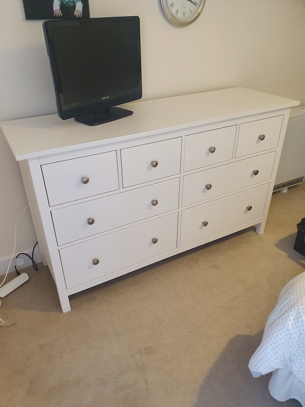 An example of a Hemnes Chest we assembled at Godalming in Surrey sold by Ikea