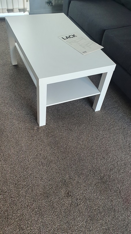 Photo of an Ikea Lack Table we assembled in Lancashire