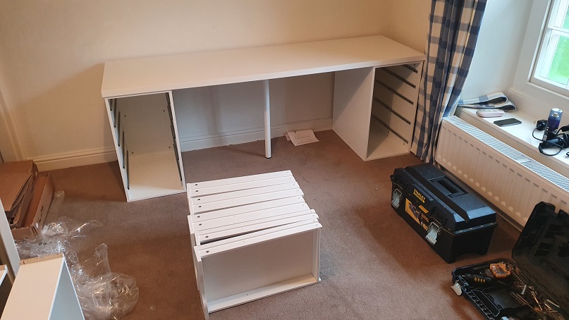 Lancashire Desk from Ikea built, Alex range