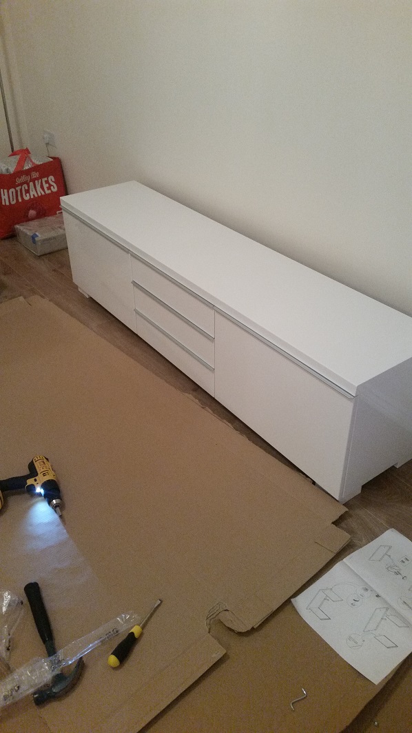 Photo of an Ikea Besta TV-Stand we assembled in Cheshire